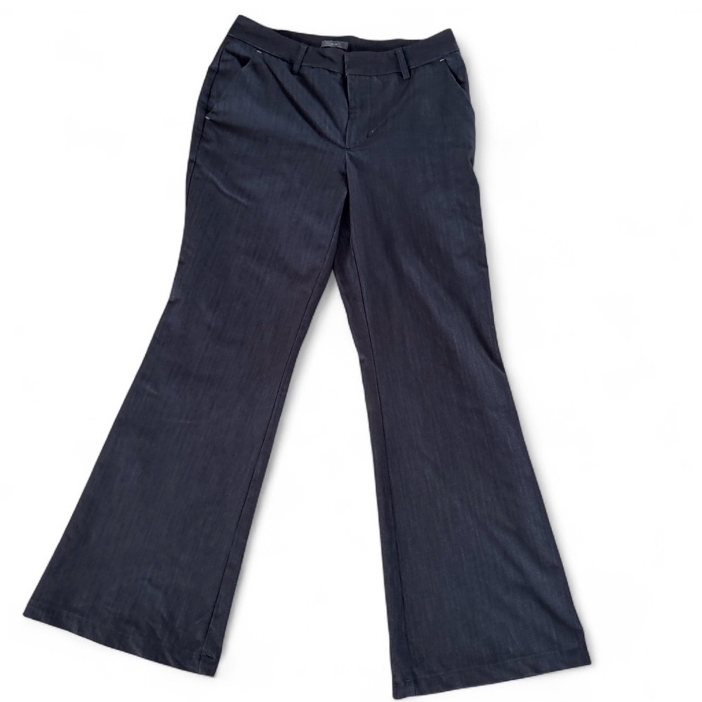Worthington Flare Dress Pants Women 26x29 Dark Bue Stretch Career Officecore Y2k - Picture 1 of 6